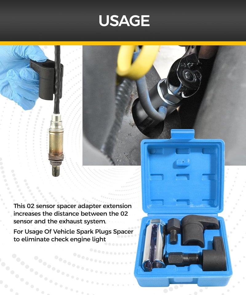 UBOG 5pcs Oxygen Sensor Socket,O2 Sensor Wrench,Car Accessories Automotive Oxygen Sensor Socket Removal Tool Wrench and Thread Chaser Set for Removing and Installing Oxygen Sensors,Vacuum Switches - Image 4